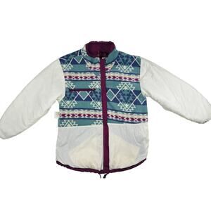 Vintage Woolrich Southwestern Fleece Jacket Womens Large USA Aztec Full Zip